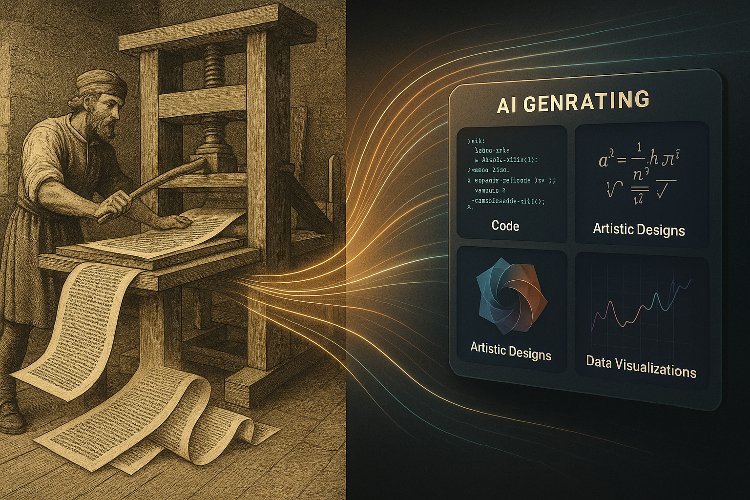 Illustration of the Gutenberg press